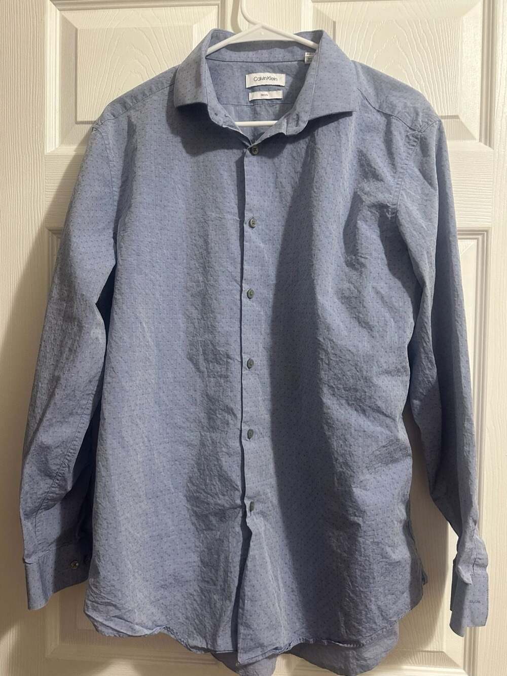 Calvin Klein Slim Fit Button Down Shirt 16 1/2 32/33 Blue